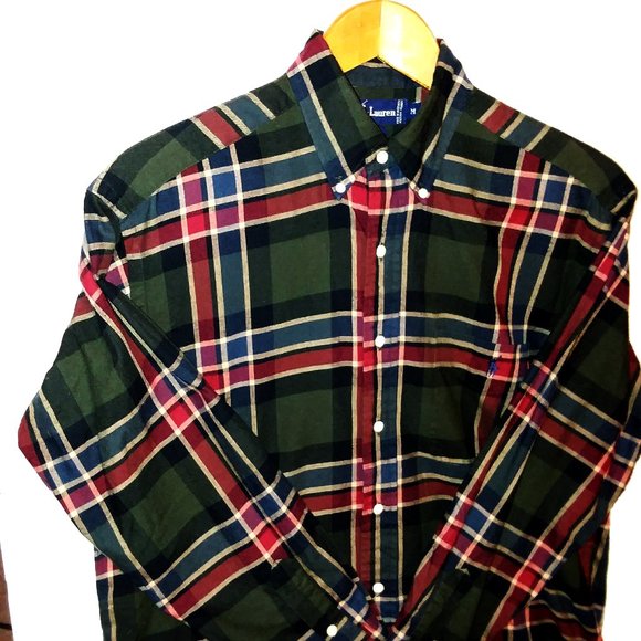 Ralph Lauren Long Sleeve Button Down Plaid Sz M - Picture 1 of 8